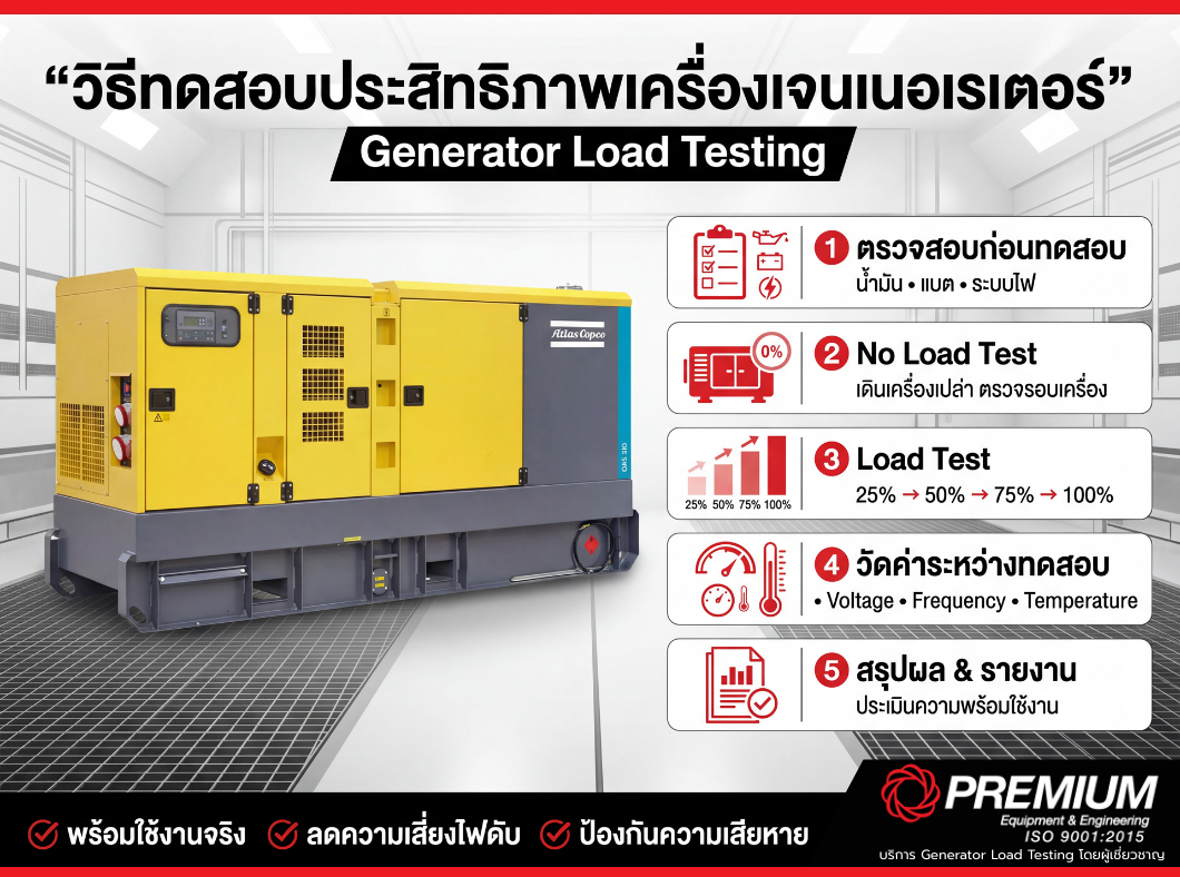วิธี ทดสอบประสิทธิภาพเครื่องเจนเนอเรเตอร์ (Generator Load Testing)
