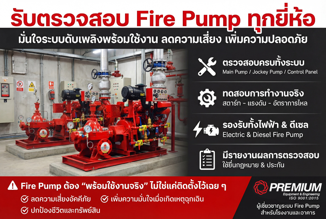 รับตรวจสอบ Fire Pump ทุกยี่ห้อ 