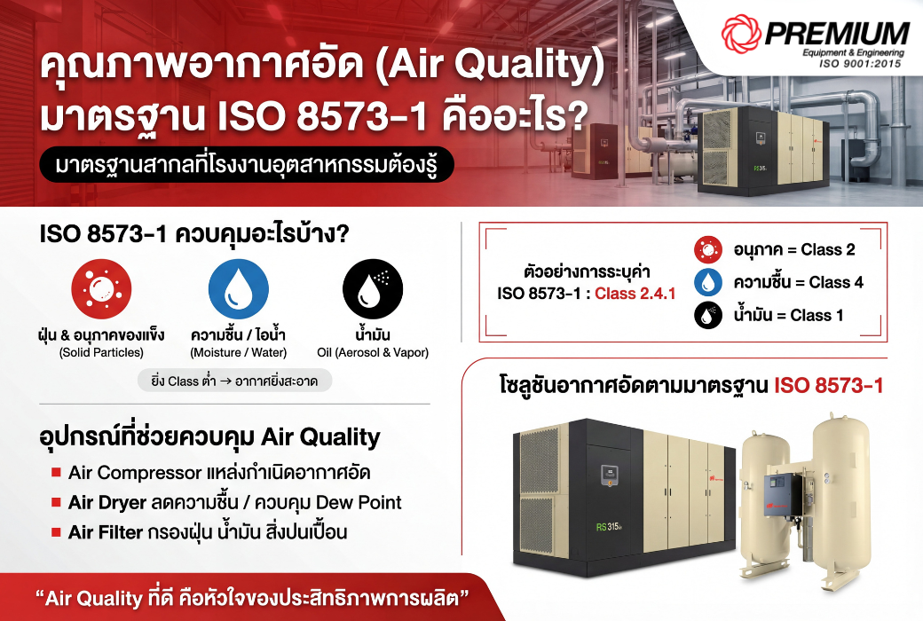 คุณภาพอากาศอัด (Air Quality) ตามมาตรฐาน ISO 8573-1 คืออะไร?