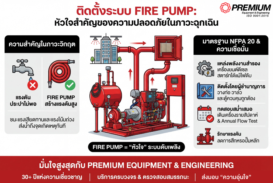 ติดตั้งระบบ Fire Pump ความปลอดภัยที่ต้องมั่นใจได้ในภาวะฉุกเฉิน 