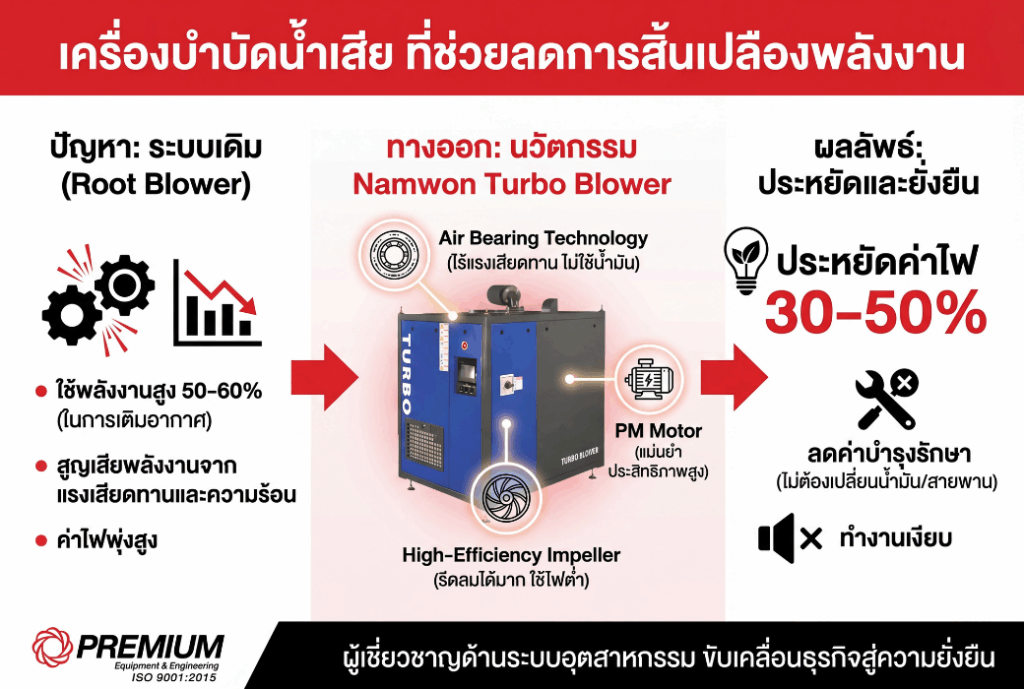 เครื่องบำบัดน้ำเสีย ที่ช่วยลดการสิ้นเปลืองพลังงาน