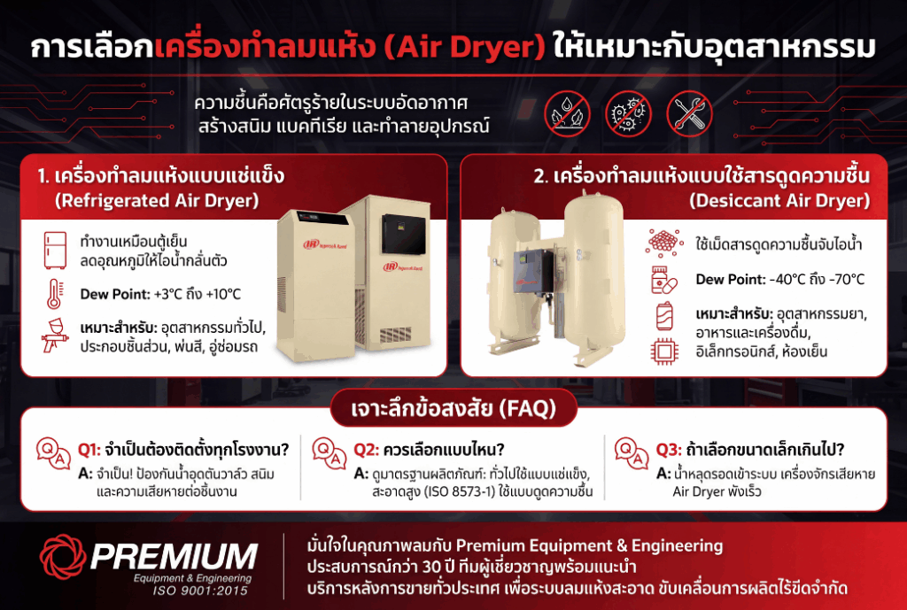 การเลือกเครื่องทำลมแห้ง (Air Dryer) ให้เหมาะกับอุตสาหกรรม 