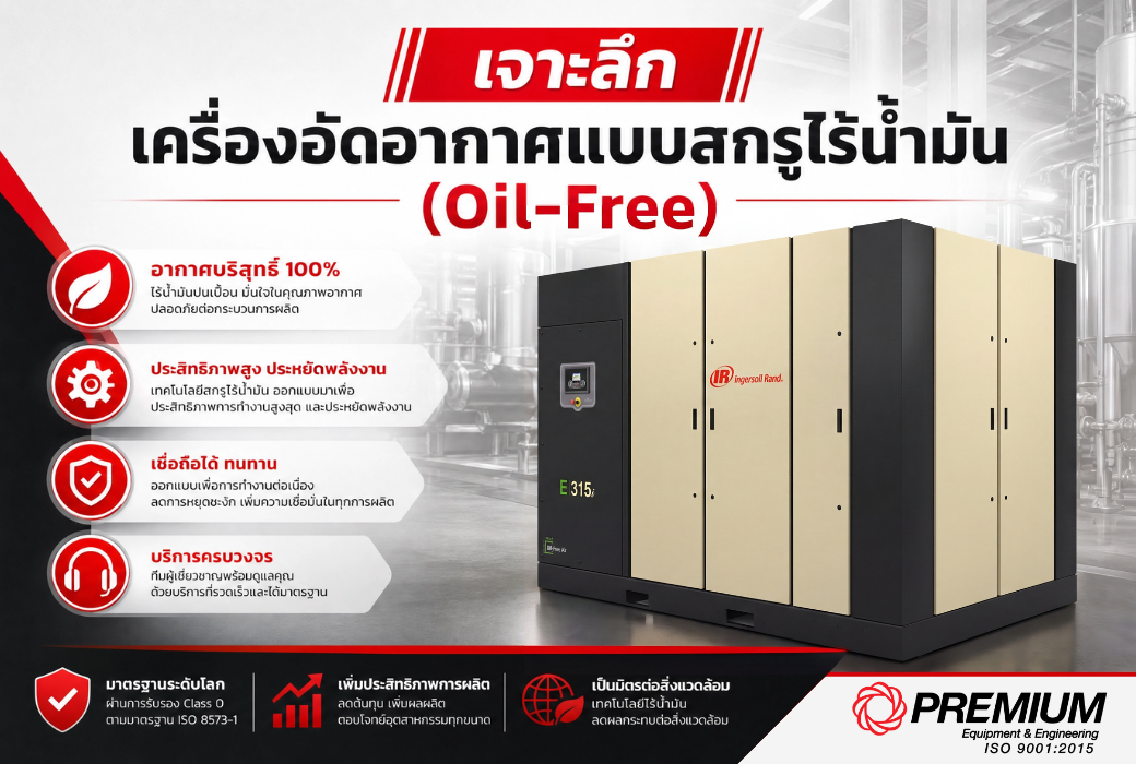 เจาะลึก เครื่องอัดอากาศแบบสกรูไร้น้ำมัน (Oil-Free) 