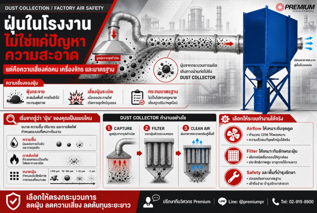 เลือก เครื่องดักฝุ่น อย่างไรให้ผ่านมาตรฐานฝุ่น และปลอดภัยกับโรงงาน